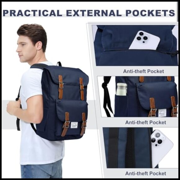 Vintage Rucksack Daypack Backpack Unisex Casual Travel College Work